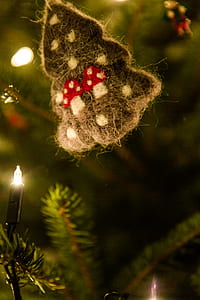 Green Christmas Tree Ornament With String Lights thumbnail