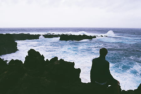 Silhouette Of Person Near Body Of Water thumbnail