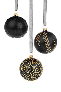 three black-and-gold baubles thumbnail