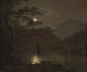 trees beside body of water during nighttime thumbnail