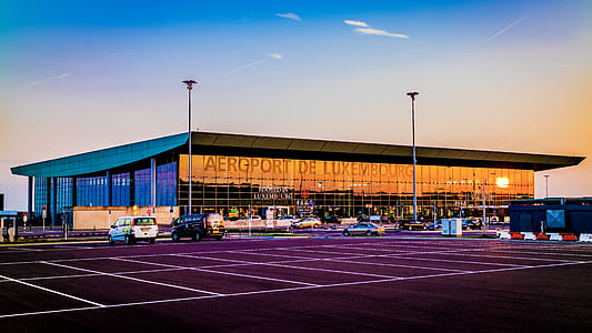 photo of Aeroport De Luxembourg building during sunset thumbnail