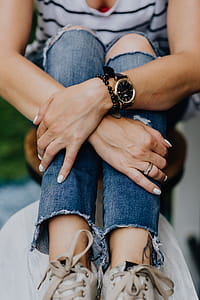 Close up fashion details - stylish young woman thumbnail