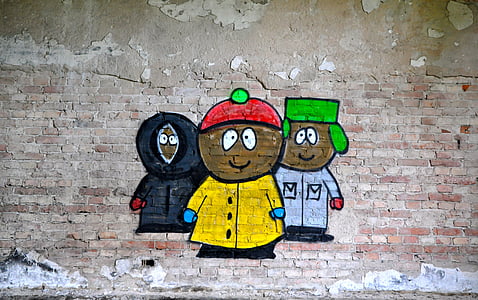 three Southpark characters wall graffiti thumbnail