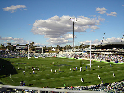 A rugby league match at Canberra Stadium in New South Wales, Australia thumbnail