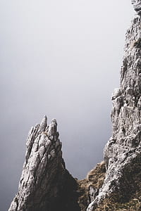 rocky mountain under white sky thumbnail
