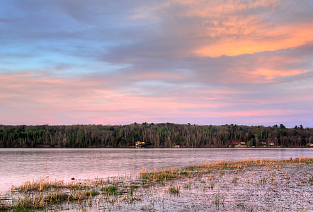 Red Dusk Over the River in the Upper Peninsula, Michigan thumbnail