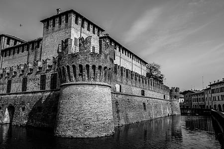 black-and-white, city, water, building thumbnail