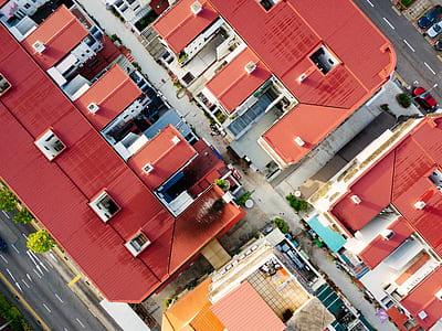 top view of red-roofed houses thumbnail