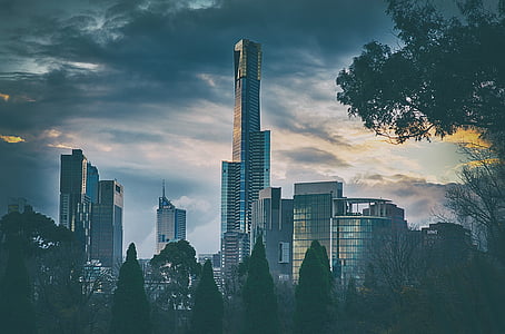 silver and white high rise building at the city thumbnail