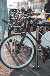 parked black rigid bicycle thumbnail