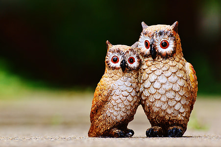 two brown owl ceramic figurines thumbnail
