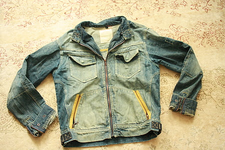 blue denim zip-up jacket thumbnail
