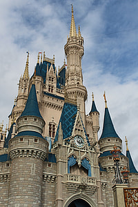 white and blue castle under cloudy sky thumbnail