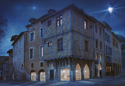 photography of house during night thumbnail