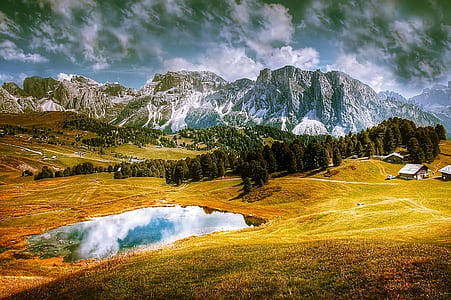 snow, landscape, mountains, nature thumbnail
