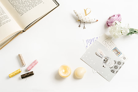 Styled photo with rabbit and postcards thumbnail