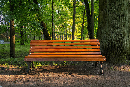 brown wooden bench thumbnail