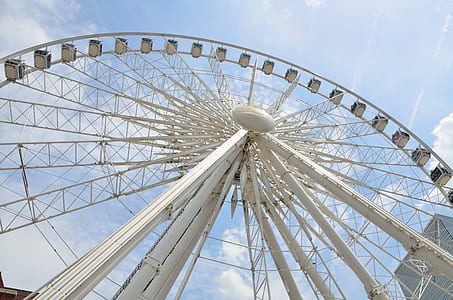low-angle photography of white ferris wheel at daytime thumbnail