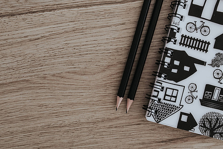 Inspirational cards with quotes and an empty notebook thumbnail