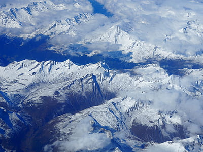 Blue White Clouds and Mountains Photo thumbnail