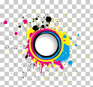 CMYK color model Euclidean Stock photography Splash, Colorful ink element, multicolored abstract painting PNG clipart