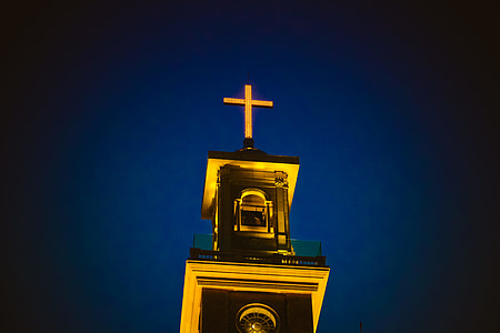 low angle photo of a church tower thumbnail
