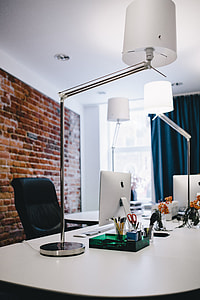 Modern office Interior with old vintage brick Wall thumbnail