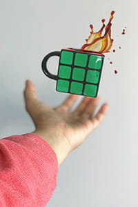 Green and Black Coffee Mug on Air thumbnail