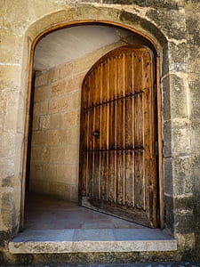 opened brown wooden door thumbnail