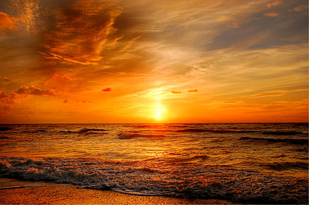 sunset in front of beach thumbnail