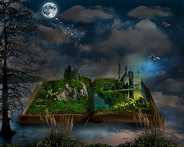 photo of book with landscape illustration thumbnail