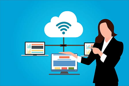 Illustration of cloud computing system. thumbnail