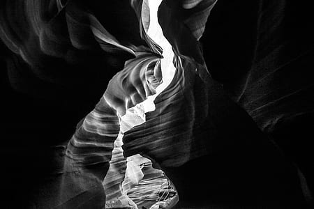 grayscale photo of canyon thumbnail
