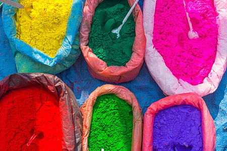 green, red, and purple powders thumbnail