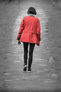 woman walks at road thumbnail