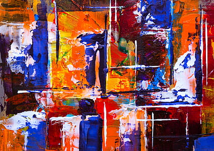 Orange And Blue Abstract Painting thumbnail