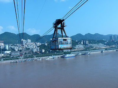 Cable Railway over Yangtse River in Chongqing, China thumbnail