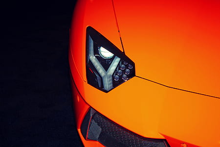 orange Lamborghini Huracan with LED lamps thumbnail