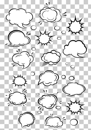 Cartoon Speech balloon Cloud Comics, dialog box, white assorted smoke illustration PNG clipart