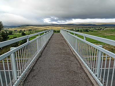 concrete overpass bridge with white steel railings thumbnail
