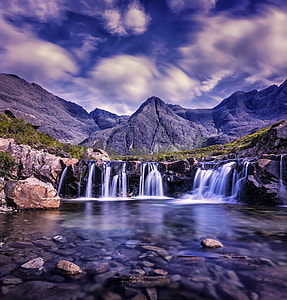 Beautiful Waterfalls Landscape in Skye, Scotland thumbnail