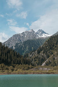 Snowcaps Mountain Near Body of Water thumbnail