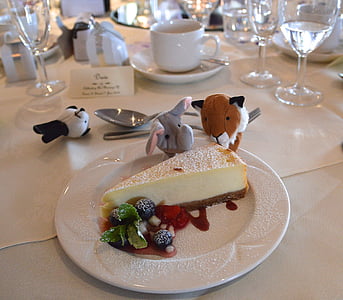sliced cake with black berries on plate thumbnail