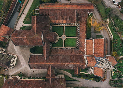 bird's eye view photography of brown churhc thumbnail