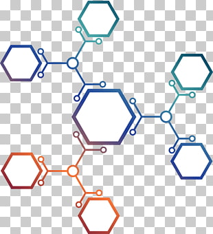 Euclidean Molecule Hexagon, And hexagonal molecular structure, green, blue, and white diagram PNG clipart
