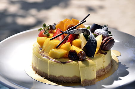 plate of strawberry and chocolate toppings cake thumbnail