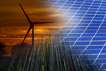 black wind turbine during golden hour thumbnail