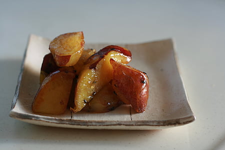 sliced fruits in square brown wooden tray thumbnail