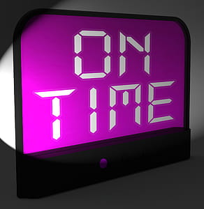 On Time Digital Clock Meaning Punctual And Not Late thumbnail