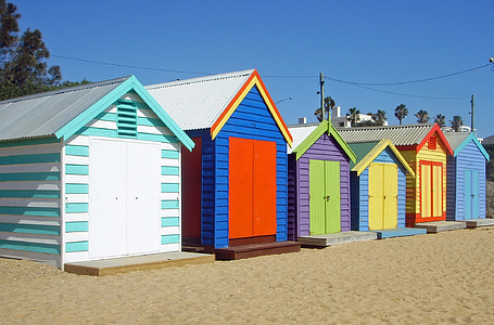 multicolored wooden house near post thumbnail